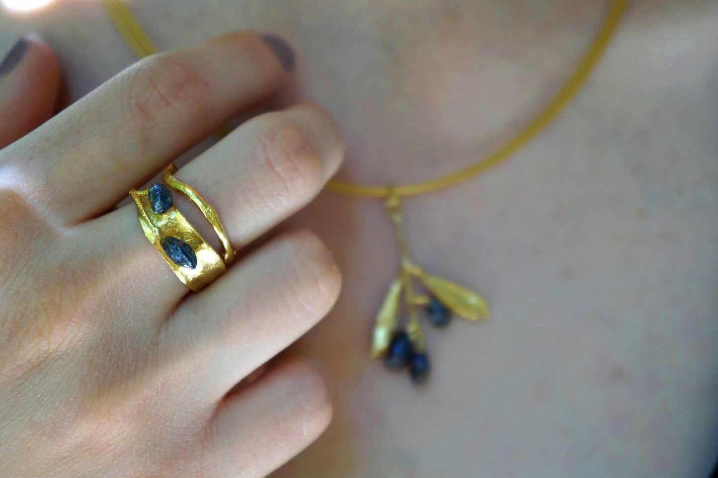 Silver Olive Leaf Ring, Gold-Plated Sterling Silver Jewelry, Handmade Jewelry, Branch Ring, Birthday Gift for Women, Jewelry Gift for Her